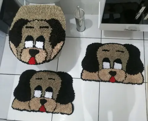 Tapetes Frufru Banheiro Cachorro Antiderrapante