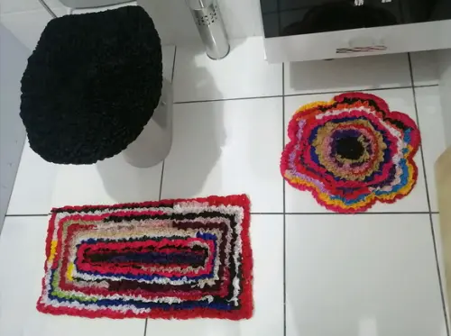 Tapetes Frufru Banheiro Colorido Antiderrapante