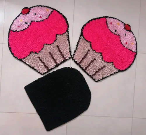 Tapetes Frufru Banheiro Cupcake Antiderrapante