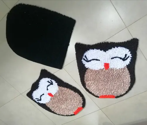 Tapetes Frufru Banheiro Corujas Antiderrapantes