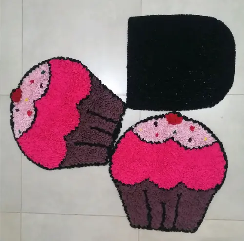 Tapetes Frufru Banheiro Cupcake Antiderrapante
