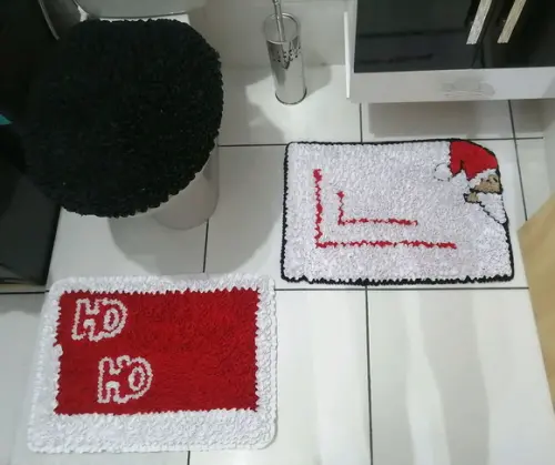 Tapetes Frufru Banheiro Feliz Natal Antiderrapante