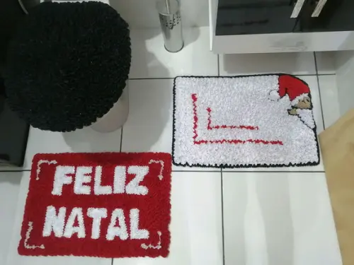Tapetes Frufru Banheiro Feliz Natal Antiderrapante