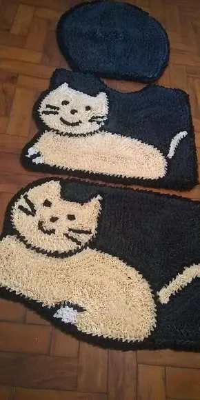 Tapetes Frufru Banheiro Gato Antiderrapante