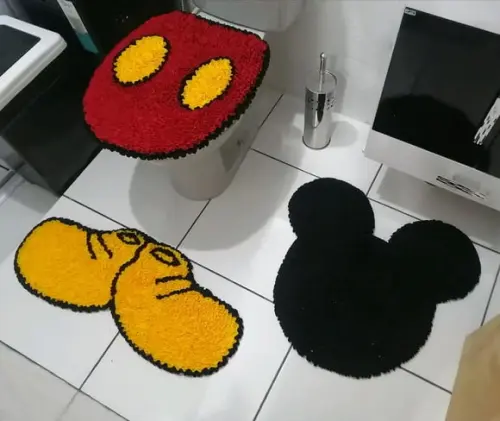 Tapetes Frufru Banheiro Mickey Antiderrapante