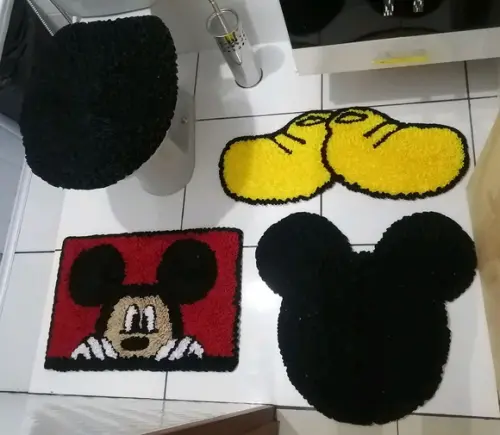 Tapetes Frufru Banheiro Mickey Antiderrapante