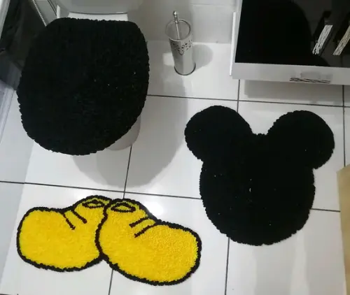 Tapetes Frufru Banheiro Mickey Antiderrapante