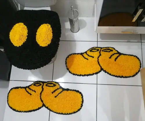 Tapetes Frufru Banheiro Mickey Antiderrapante