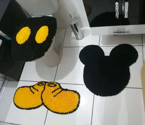 Tapetes Frufru Banheiro Mickey Antiderrapante