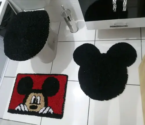 Tapetes Frufru Banheiro Mickey Antiderrapante