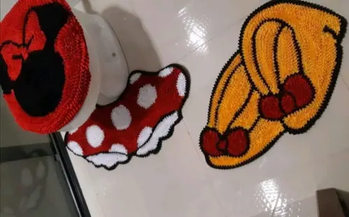 Tapetes Frufru Banheiro Minnie Antiderrapante