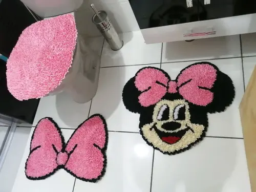 Tapetes Frufru Banheiro Minnie Antiderrapante
