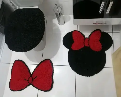 Tapetes Frufru Banheiro Minnie Antiderrapante