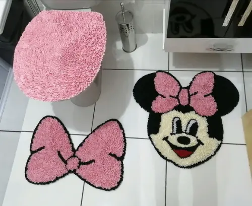Tapetes Frufru Banheiro Minnie Antiderrapante
