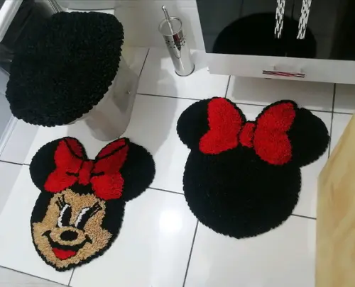 Tapetes Frufru Banheiro Minnie Antiderrapante
