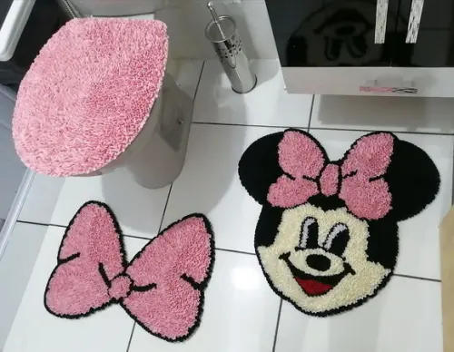 Tapetes Frufru Banheiro Minnie Antiderrapante
