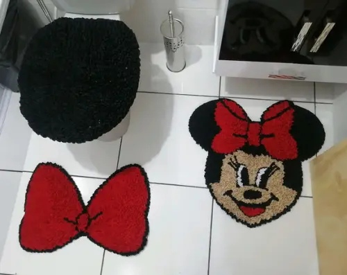 Tapetes Frufru Banheiro Minnie Antiderrapante