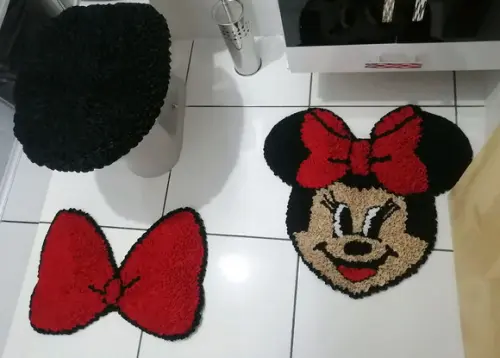 Tapetes Frufru Banheiro Minnie Antiderrapante