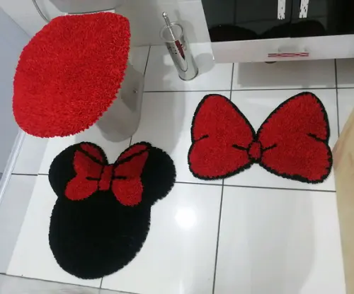 Tapetes Frufru Banheiro Minnie Antiderrapante