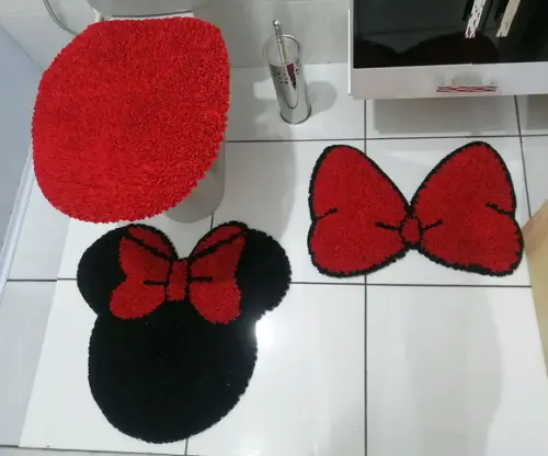 Tapetes Frufru Banheiro Minnie Antiderrapante