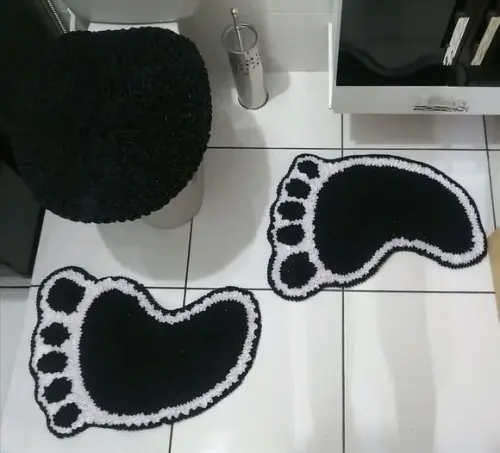Tapetes Frufru Banheiro Pés Antiderrapante