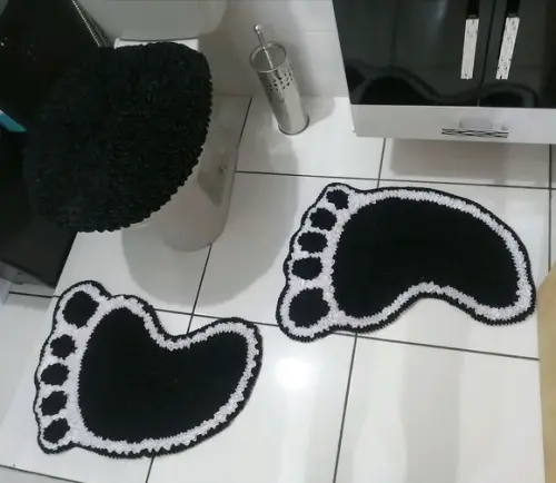 Tapetes Frufru Banheiro Pés Antiderrapante
