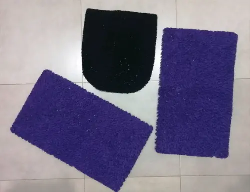 Tapetes Frufru Banheiro Roxo Antiderrapante