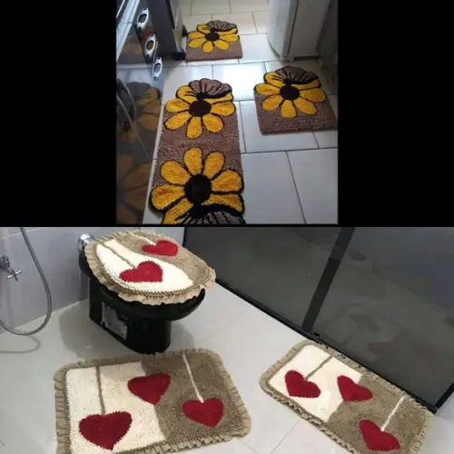 Tapetes Frufru Cozinha e Banheiro Antiderrapante
