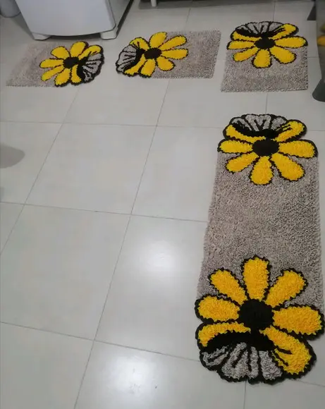 Tapetes Frufru Cozinha Flor Borboleta Antiderrapante