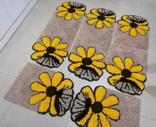 Tapetes Frufru Cozinha Flor Borboleta Antiderrapante