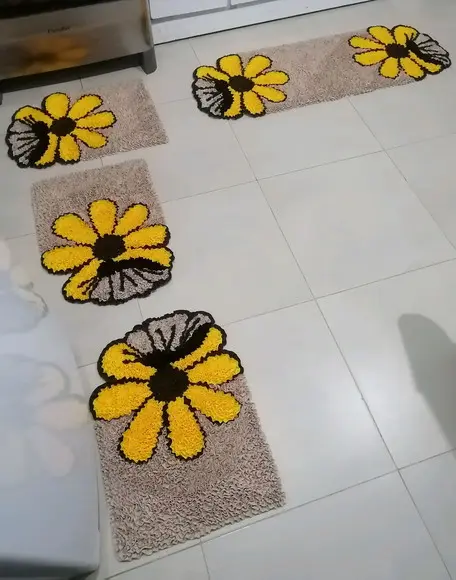 Tapetes Frufru Cozinha Flor Borboleta Antiderrapante