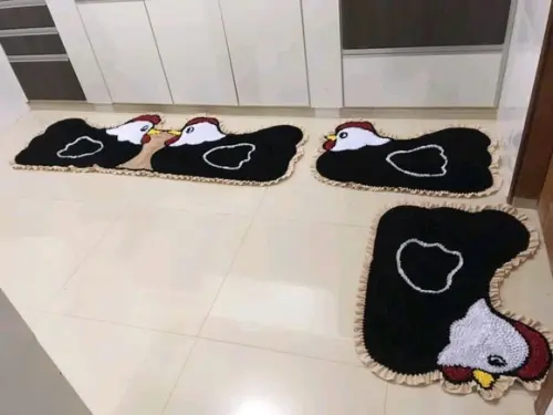 Tapetes Frufru Cozinha Galinha Antiderrapante