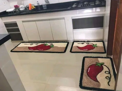 Tapetes Frufru Cozinha Pimenta Antiderrapante