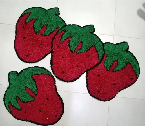 Tapetes Frufru Cozinha Morangos Antiderrapante