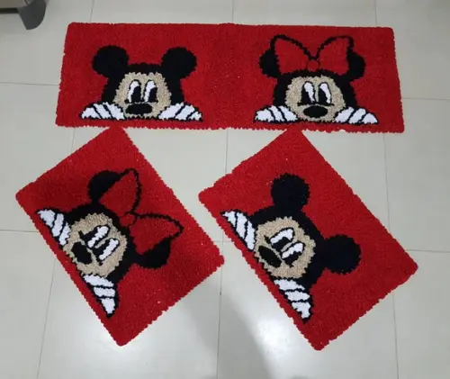 Tapetes Frufru Cozinha Minnie e Mickey Antiderrapante