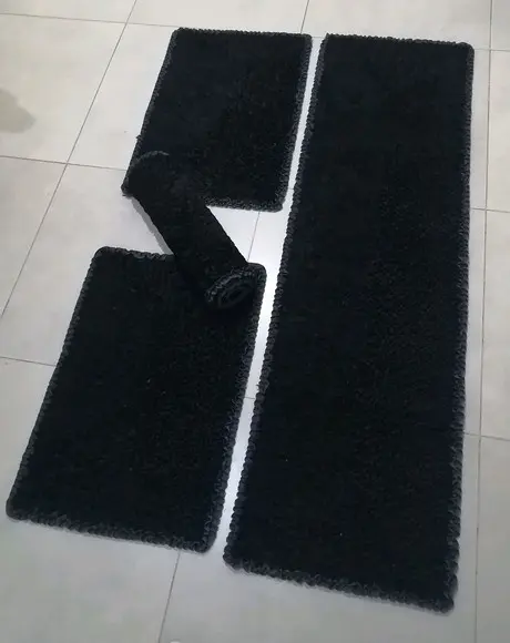 Tapetes Frufru Cozinha Preto Antiderrapante