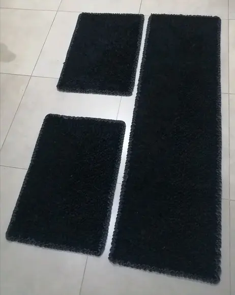 Tapetes Frufru Cozinha Preto Antiderrapante