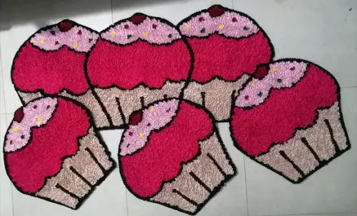 Tapetes Frufru Cupcake Rosa Antiderrapante