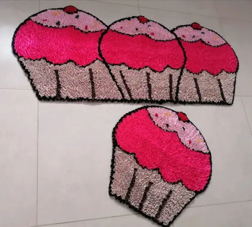 Tapetes Frufru Cupcake Rosa Antiderrapante