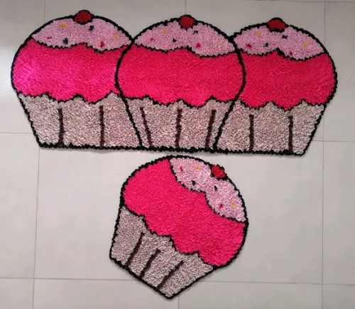 Tapetes Frufru Cupcake Rosa Antiderrapante