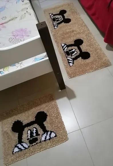 Tapetes Frufru de Quarto Antiderrapante Mickey