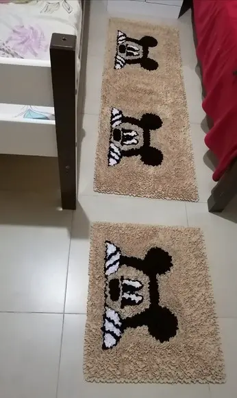 Tapetes Frufru de Quarto Antiderrapante Mickey