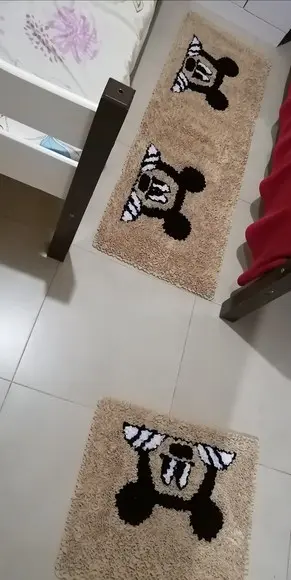 Tapetes Frufru de Quarto Antiderrapante Mickey