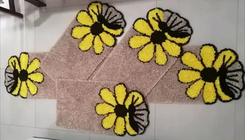 Tapetes Frufru Flor Amarela Pass. 2m e Peq 80cm