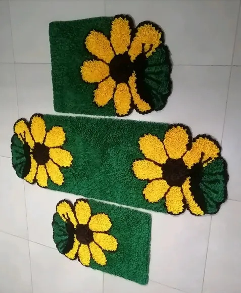 Tapetes Frufru Fundo Verde Borboleta Antiderrapante