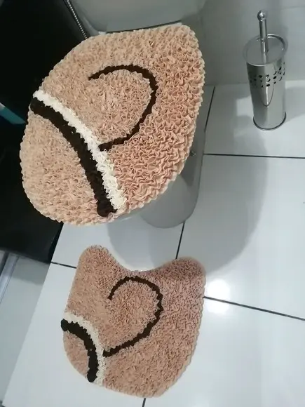 Tapetes Frufru Lavabo Bege Antiderrapante
