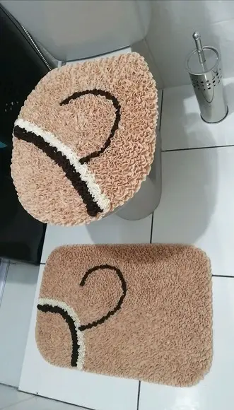 Tapetes Frufru Lavabo Bege Antiderrapante