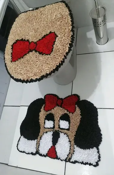 Tapetes Frufru Lavabo Cachorra Antiderrapante