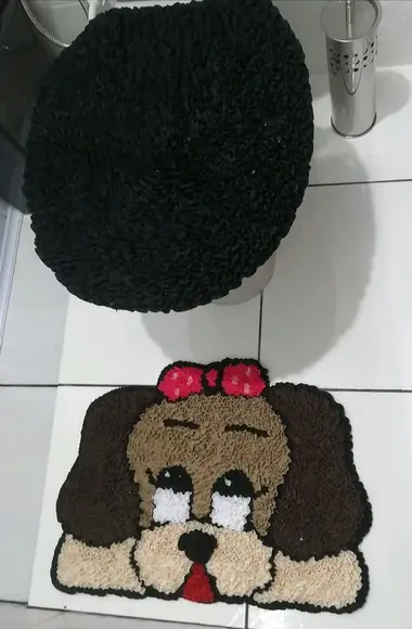 Tapetes Frufru Lavabo Cachorra Antiderrapante