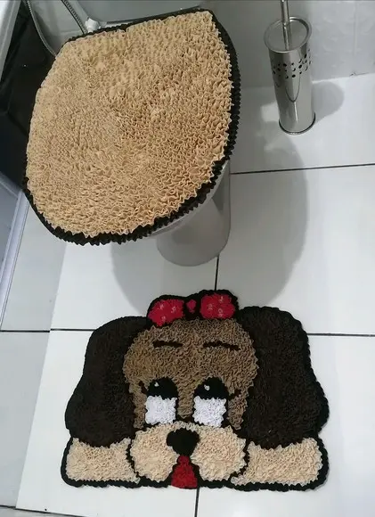 Tapetes Frufru Lavabo Cachorra Antiderrapante